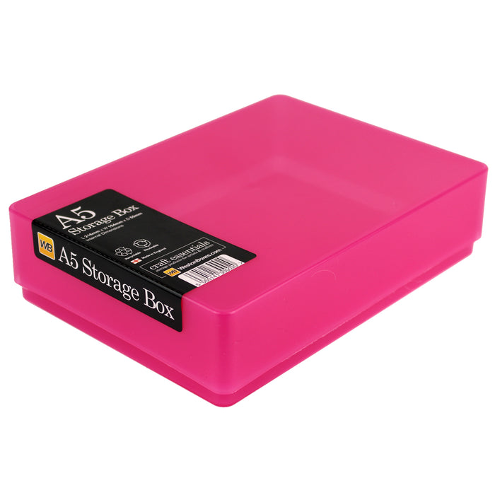 WestonBoxes pink plastic storage boxes with lids for a5 paper