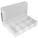 WestonBoxes crafty tool box with fixed dividers clear plastic craft storage box internal compartments